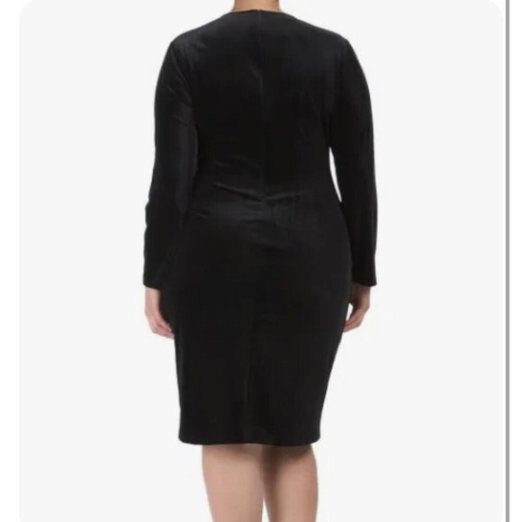 DALIA MACPHEE Plus Size 2X Velvet Surplice Bodice Shine Button Dress NWT - Picture 2 of 12